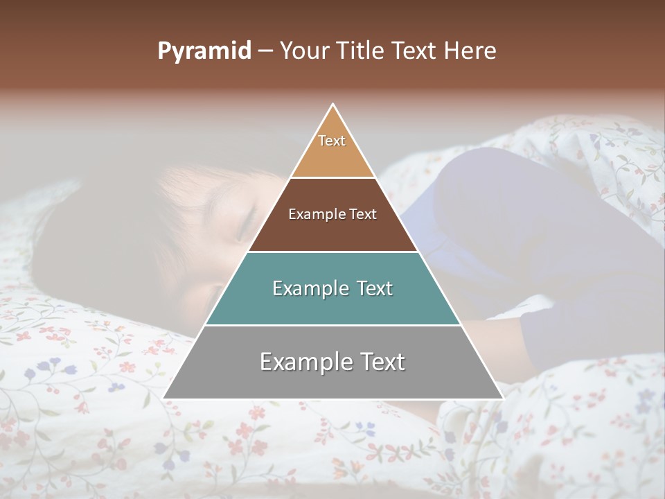 A Young Boy Sleeping On A Bed With A Pillow PowerPoint Template