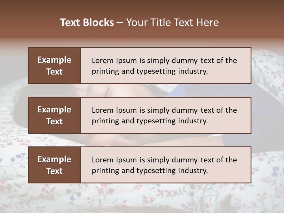 A Young Boy Sleeping On A Bed With A Pillow PowerPoint Template