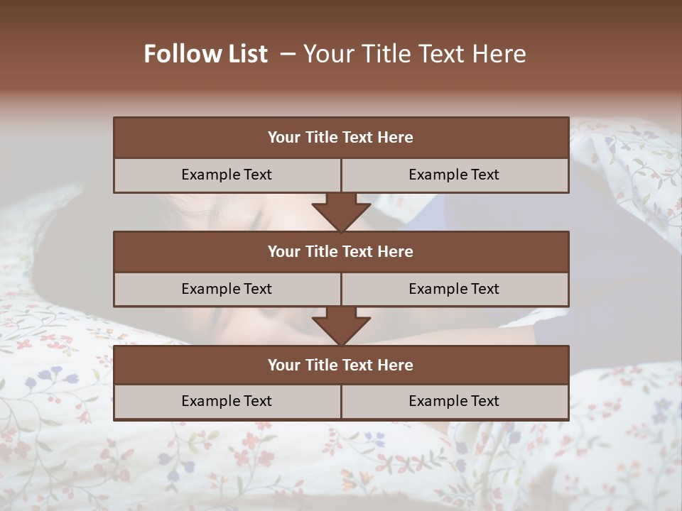 A Young Boy Sleeping On A Bed With A Pillow PowerPoint Template