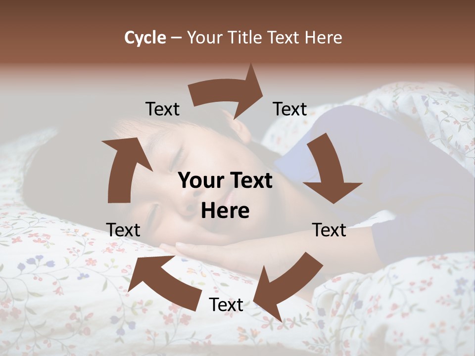 A Young Boy Sleeping On A Bed With A Pillow PowerPoint Template