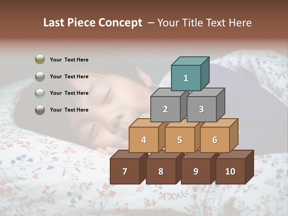 A Young Boy Sleeping On A Bed With A Pillow PowerPoint Template