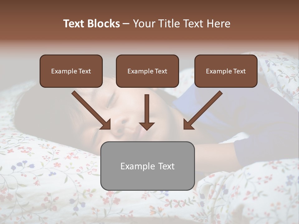 A Young Boy Sleeping On A Bed With A Pillow PowerPoint Template