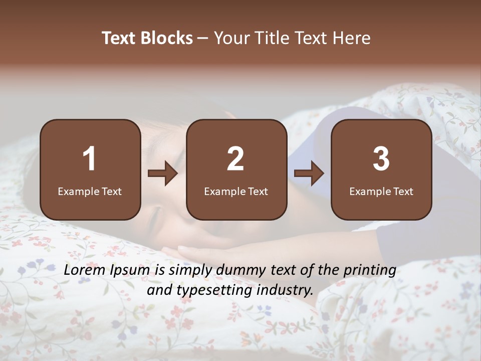 A Young Boy Sleeping On A Bed With A Pillow PowerPoint Template