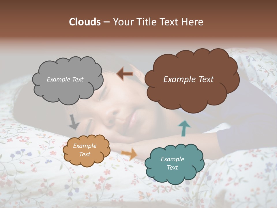 A Young Boy Sleeping On A Bed With A Pillow PowerPoint Template