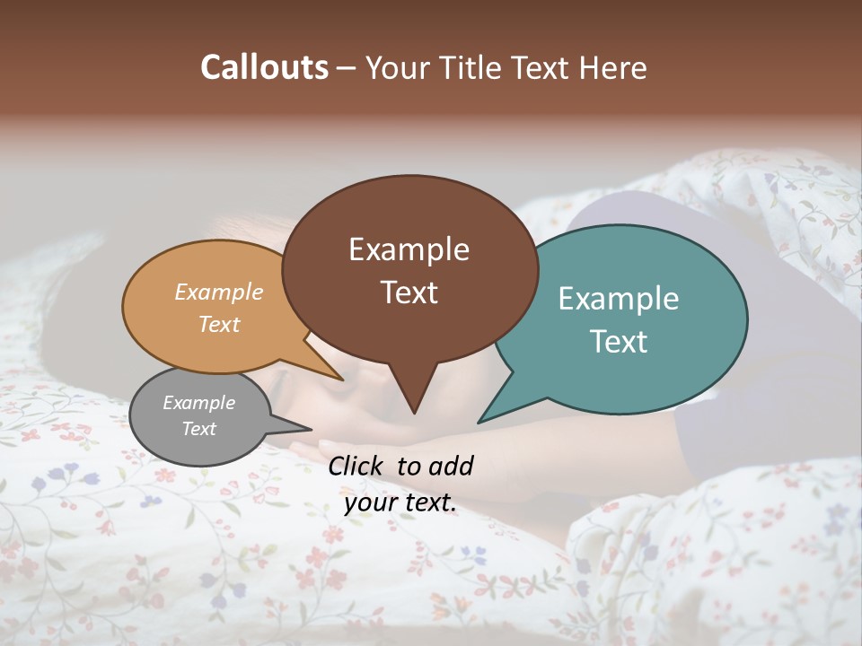 A Young Boy Sleeping On A Bed With A Pillow PowerPoint Template