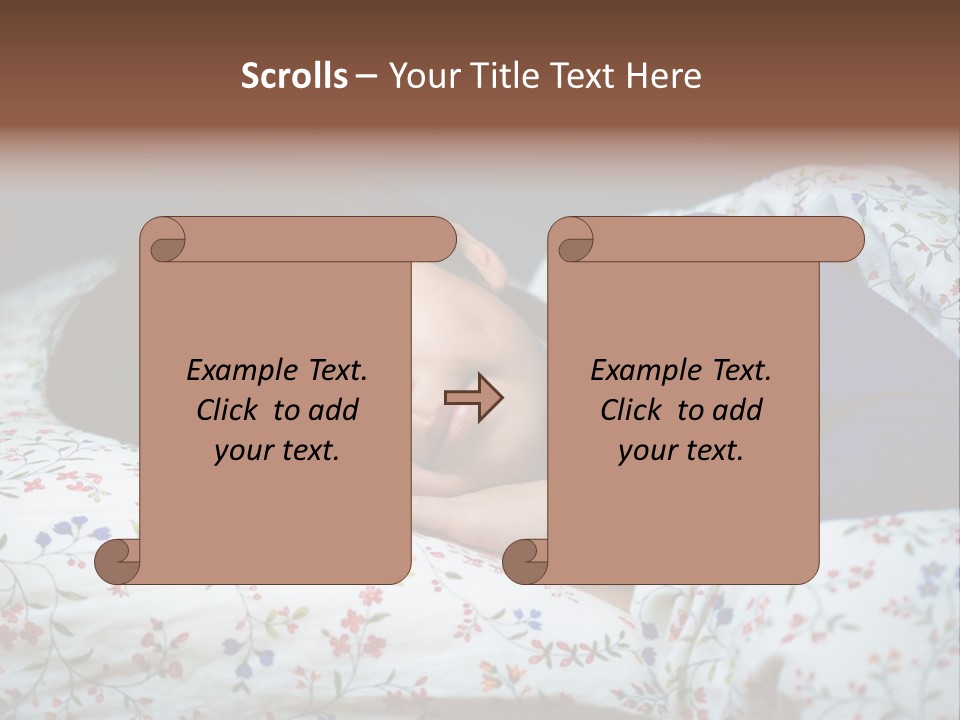 A Young Boy Sleeping On A Bed With A Pillow PowerPoint Template