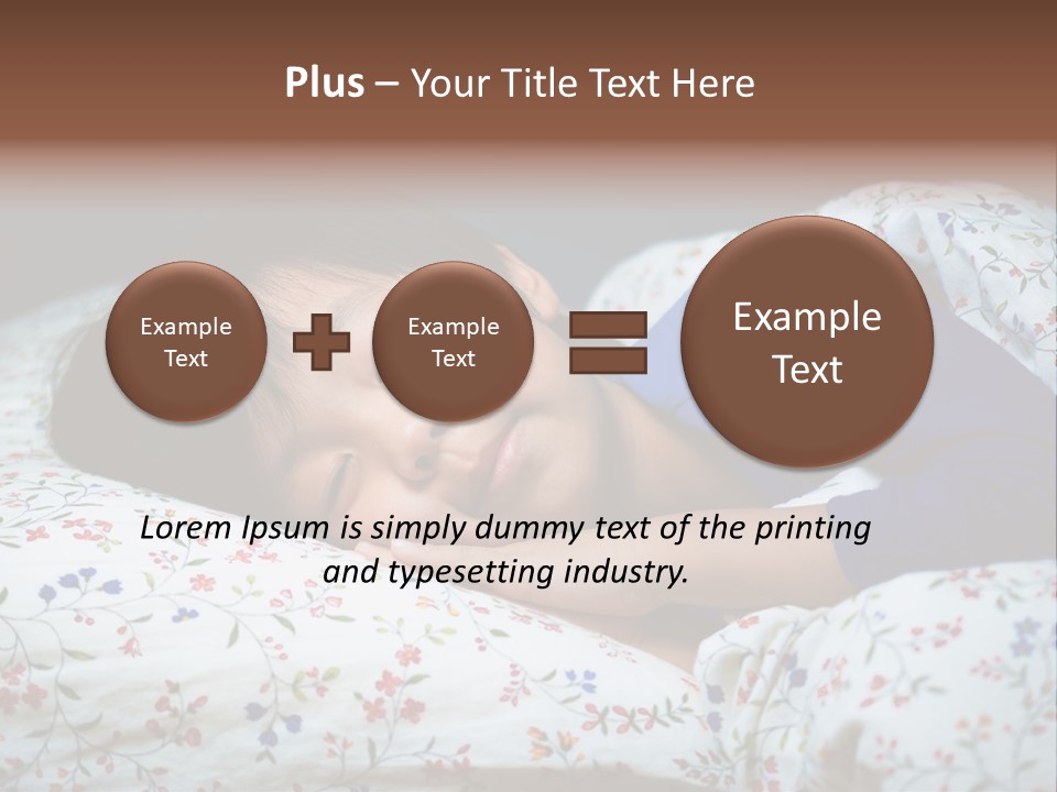 A Young Boy Sleeping On A Bed With A Pillow PowerPoint Template