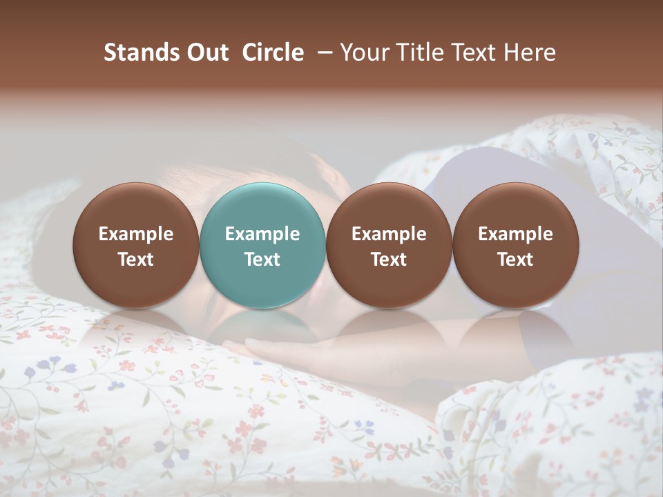 A Young Boy Sleeping On A Bed With A Pillow PowerPoint Template