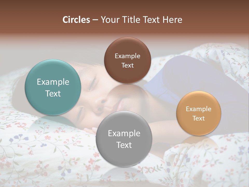 A Young Boy Sleeping On A Bed With A Pillow PowerPoint Template