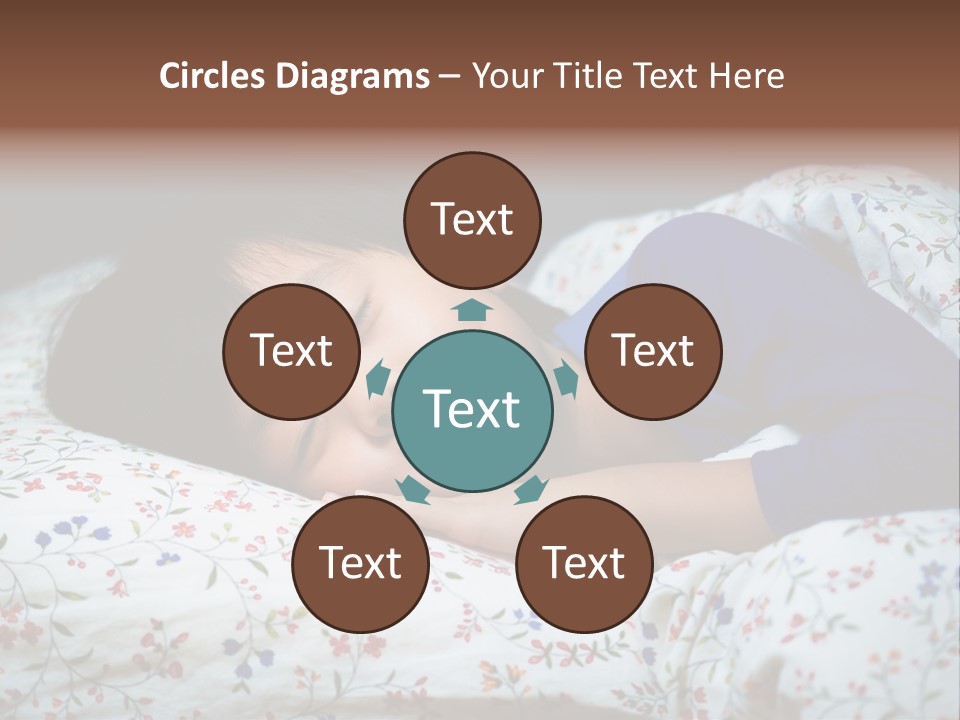 A Young Boy Sleeping On A Bed With A Pillow PowerPoint Template