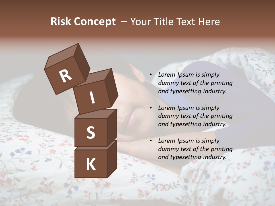 A Young Boy Sleeping On A Bed With A Pillow PowerPoint Template