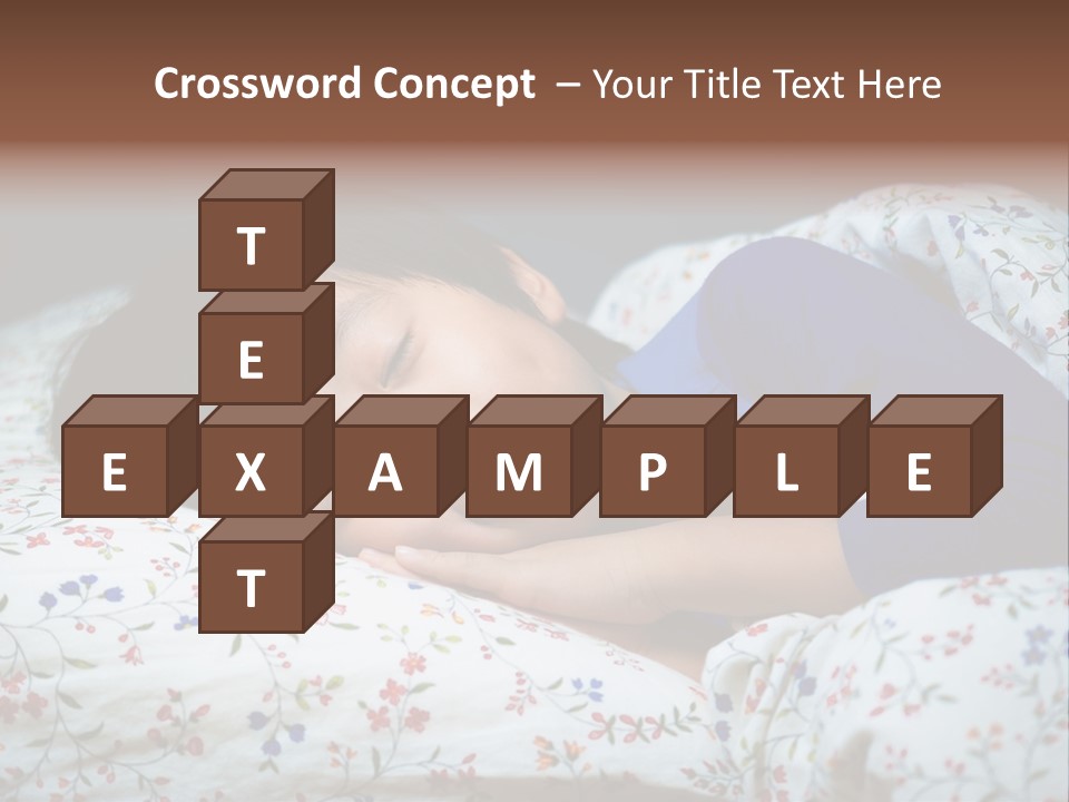 A Young Boy Sleeping On A Bed With A Pillow PowerPoint Template