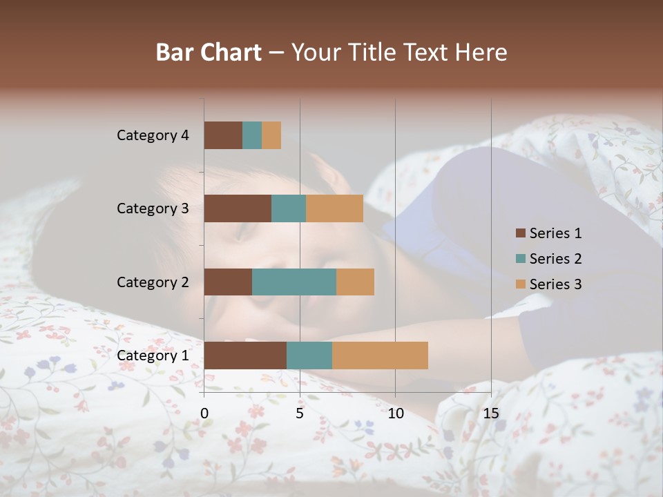 A Young Boy Sleeping On A Bed With A Pillow PowerPoint Template