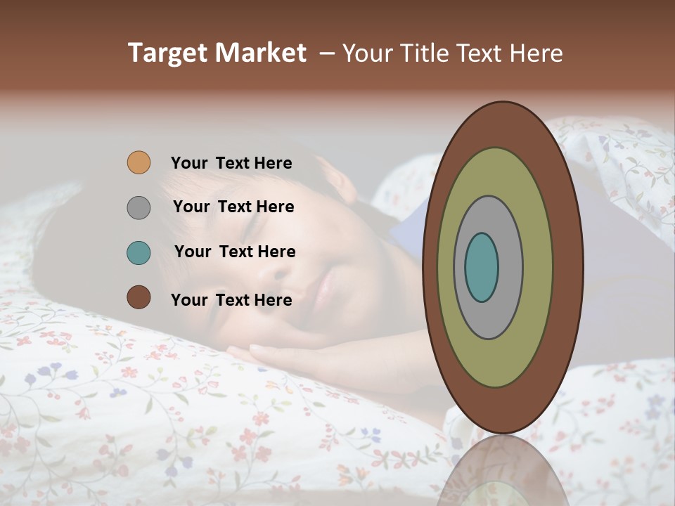 A Young Boy Sleeping On A Bed With A Pillow PowerPoint Template