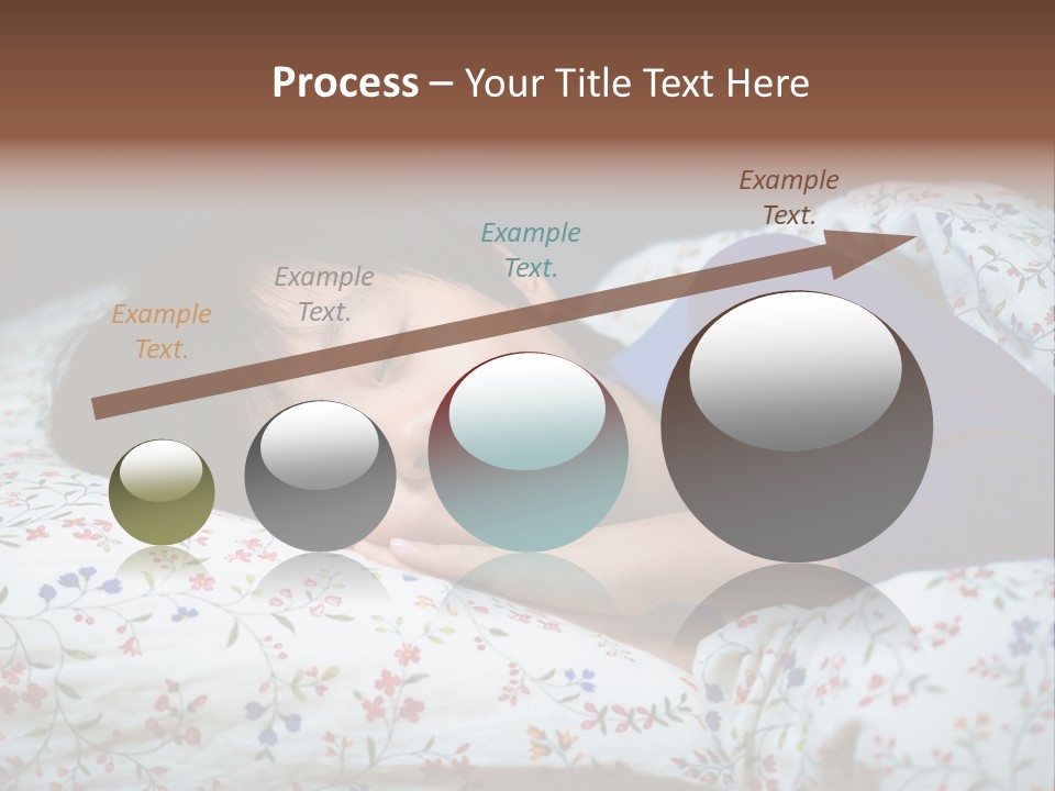 A Young Boy Sleeping On A Bed With A Pillow PowerPoint Template