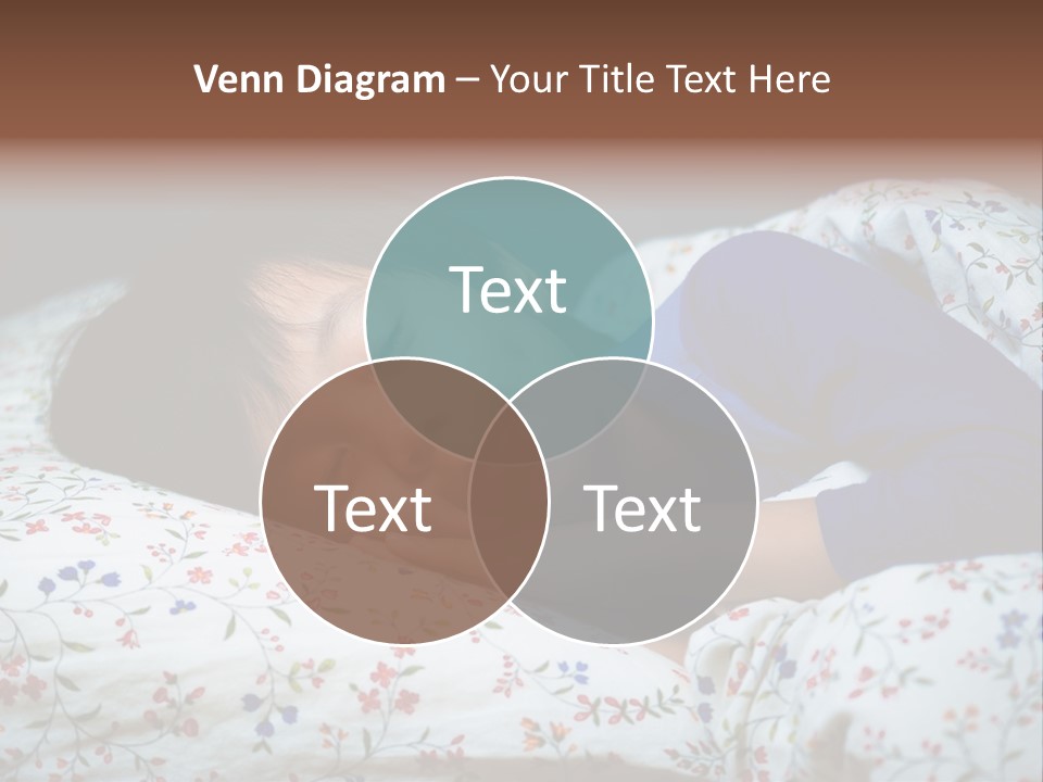 A Young Boy Sleeping On A Bed With A Pillow PowerPoint Template