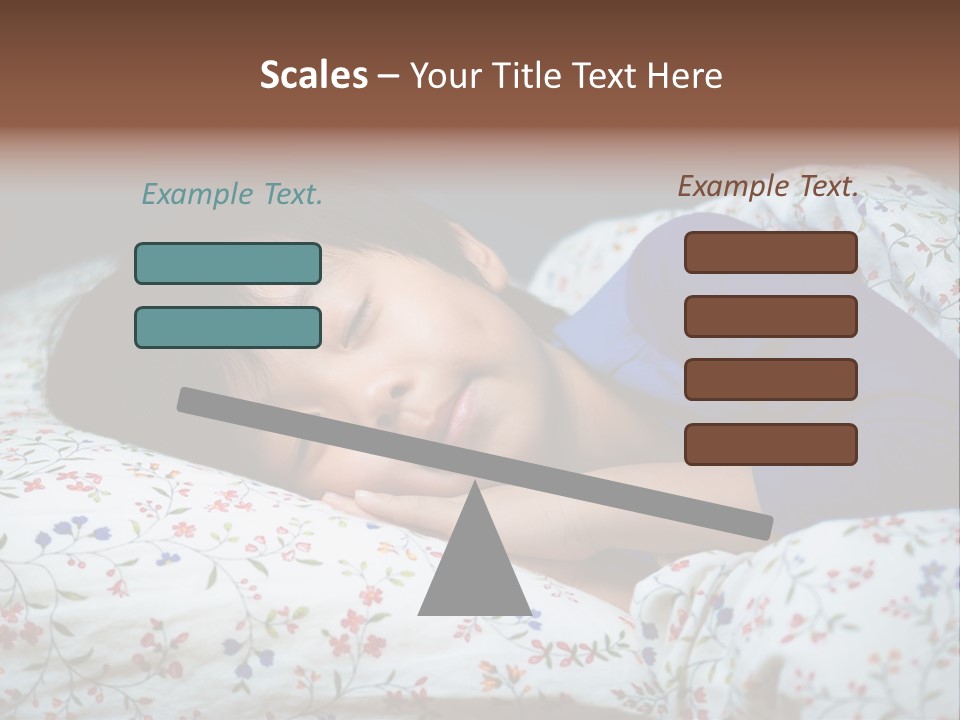 A Young Boy Sleeping On A Bed With A Pillow PowerPoint Template