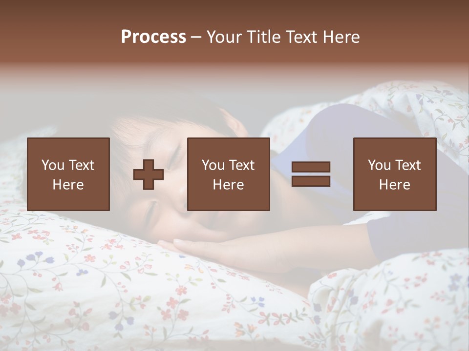 A Young Boy Sleeping On A Bed With A Pillow PowerPoint Template
