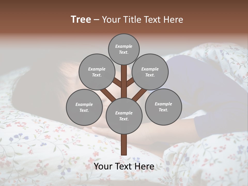 A Young Boy Sleeping On A Bed With A Pillow PowerPoint Template