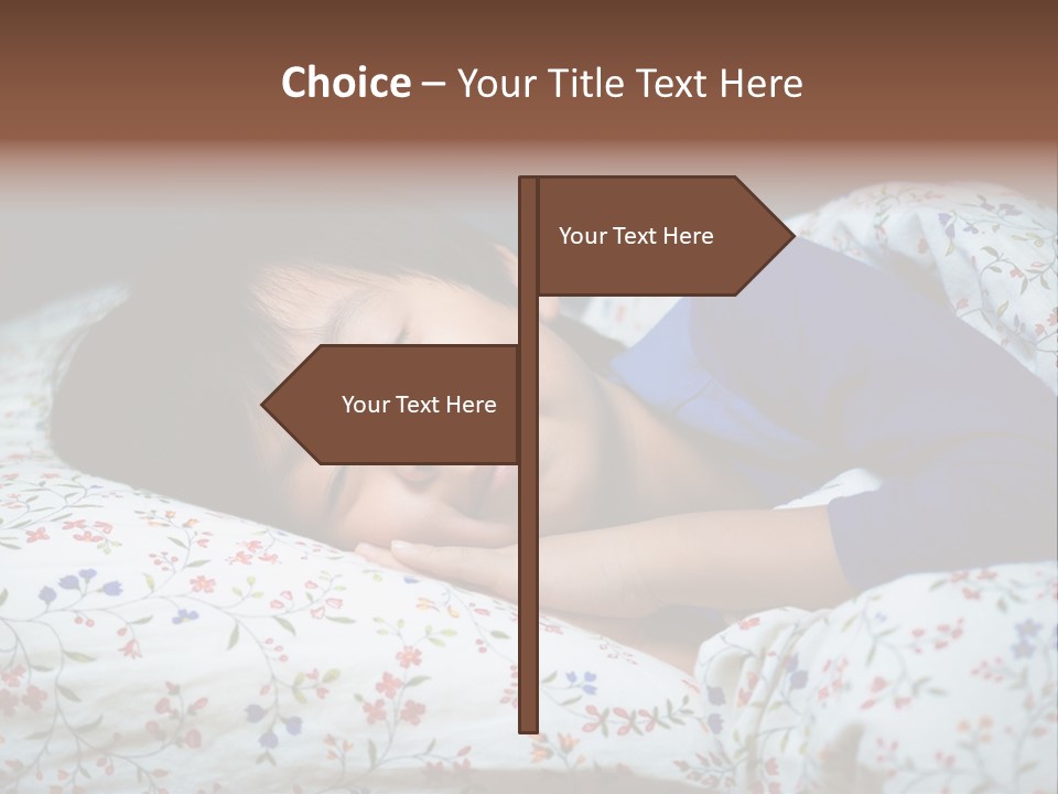 A Young Boy Sleeping On A Bed With A Pillow PowerPoint Template