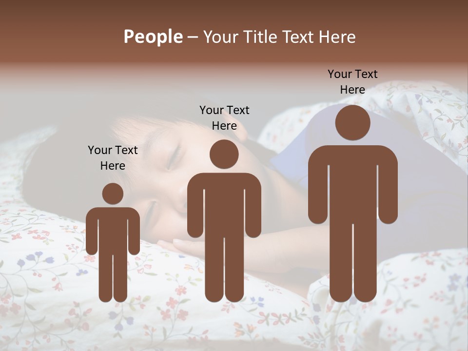 A Young Boy Sleeping On A Bed With A Pillow PowerPoint Template