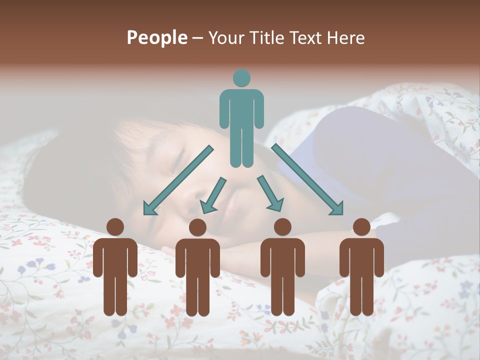 A Young Boy Sleeping On A Bed With A Pillow PowerPoint Template