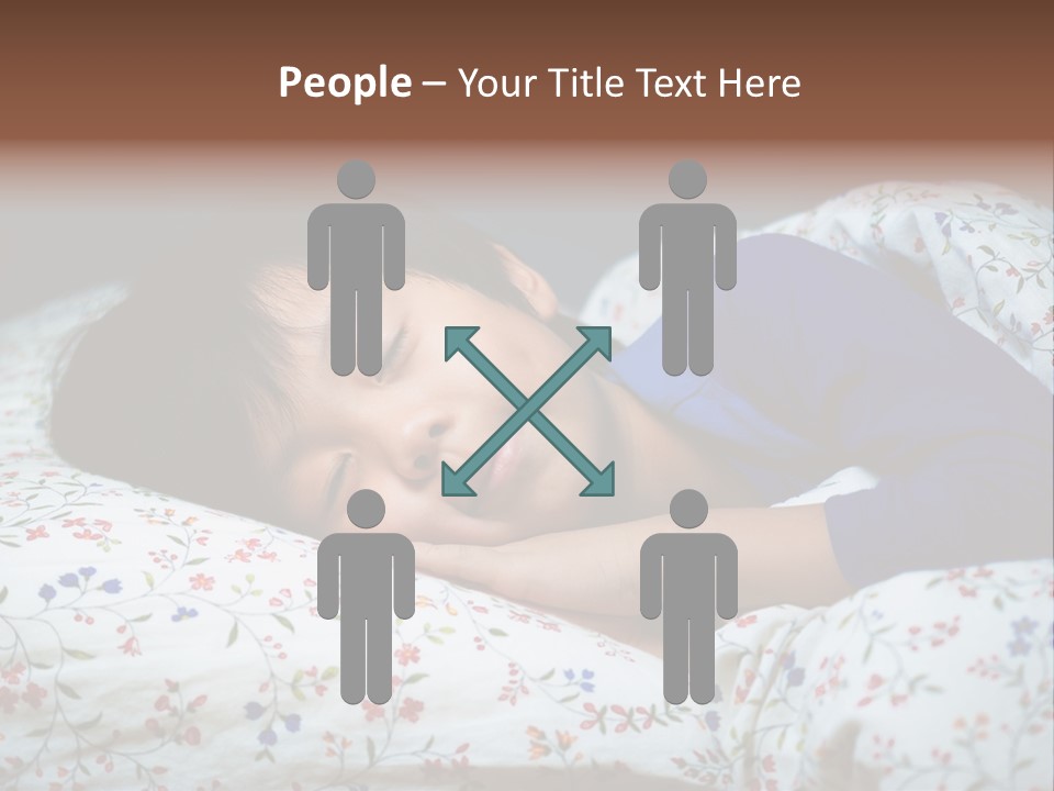 A Young Boy Sleeping On A Bed With A Pillow PowerPoint Template