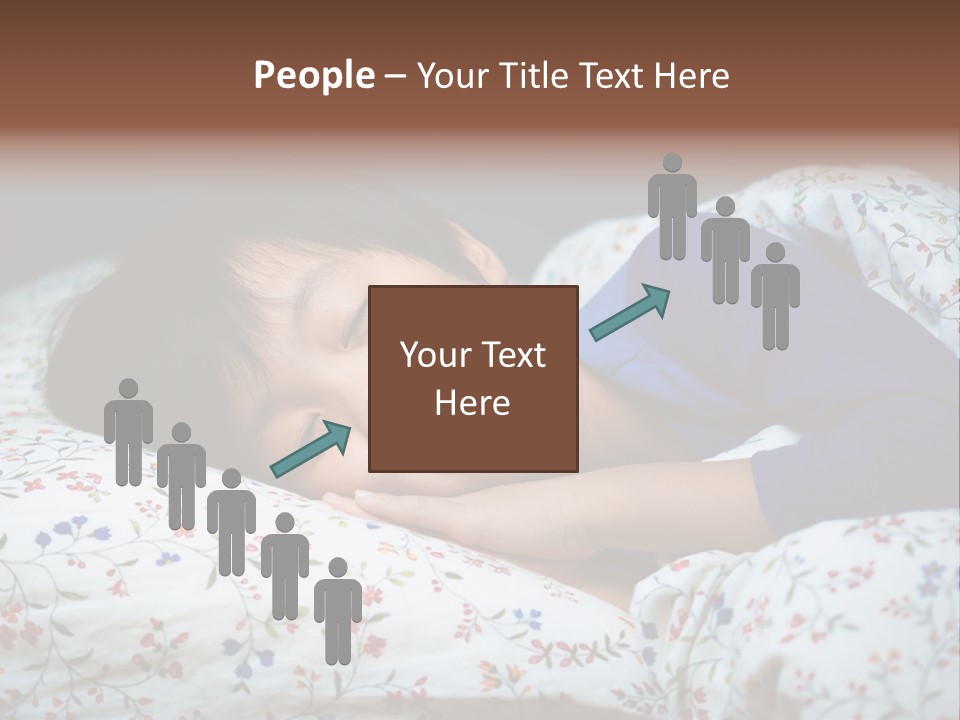 A Young Boy Sleeping On A Bed With A Pillow PowerPoint Template