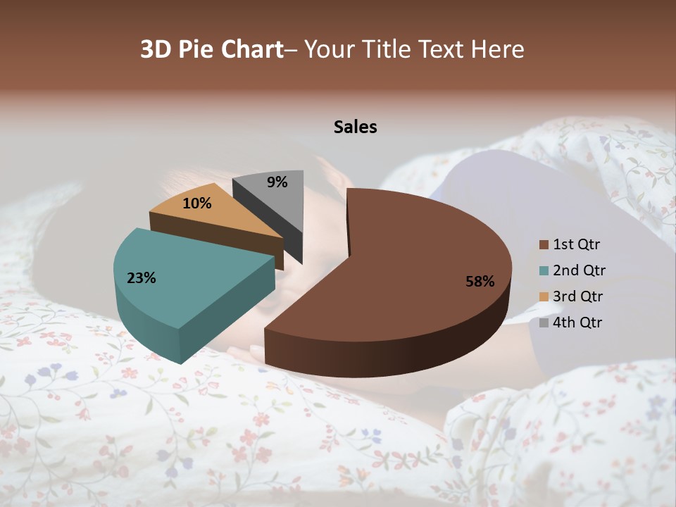 A Young Boy Sleeping On A Bed With A Pillow PowerPoint Template