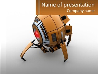 A Yellow Robot With A Red Light On Its Back PowerPoint Template