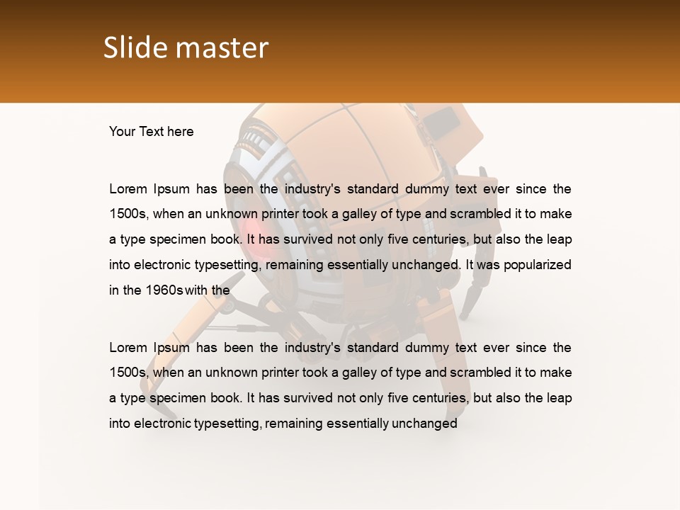 A Yellow Robot With A Red Light On Its Back PowerPoint Template