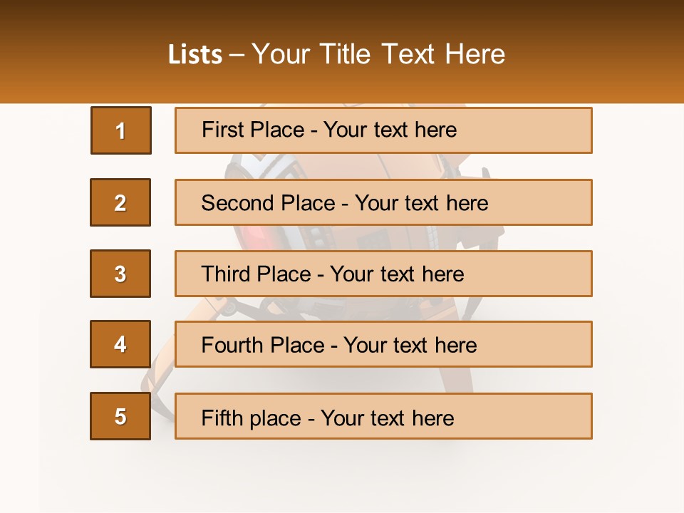 A Yellow Robot With A Red Light On Its Back PowerPoint Template
