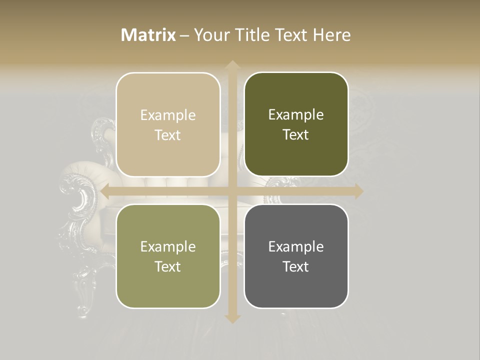 A White Chair Sitting On Top Of A Wooden Floor PowerPoint Template