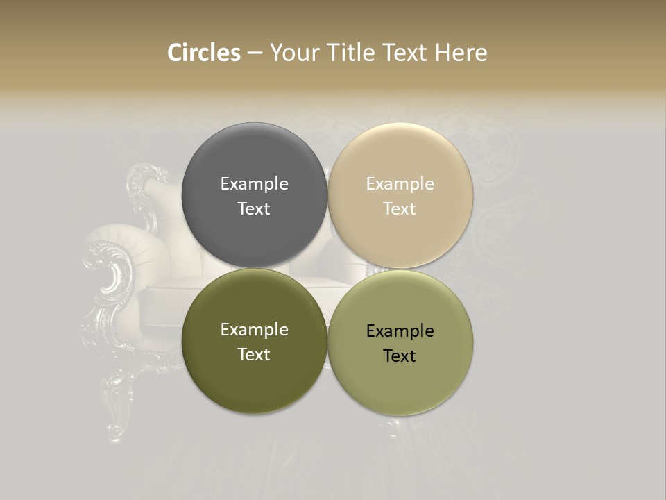 A White Chair Sitting On Top Of A Wooden Floor PowerPoint Template