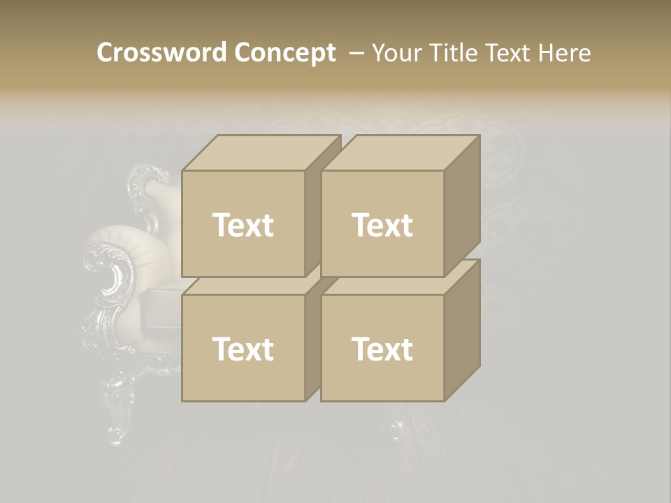 A White Chair Sitting On Top Of A Wooden Floor PowerPoint Template