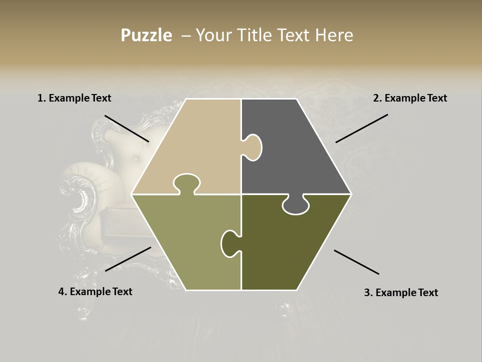 A White Chair Sitting On Top Of A Wooden Floor PowerPoint Template