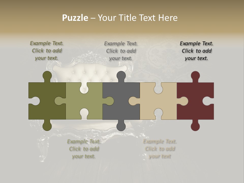 A White Chair Sitting On Top Of A Wooden Floor PowerPoint Template