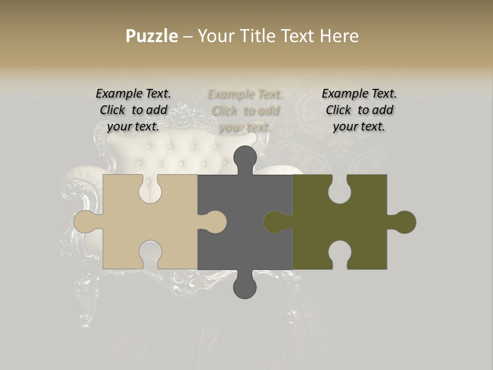 A White Chair Sitting On Top Of A Wooden Floor PowerPoint Template