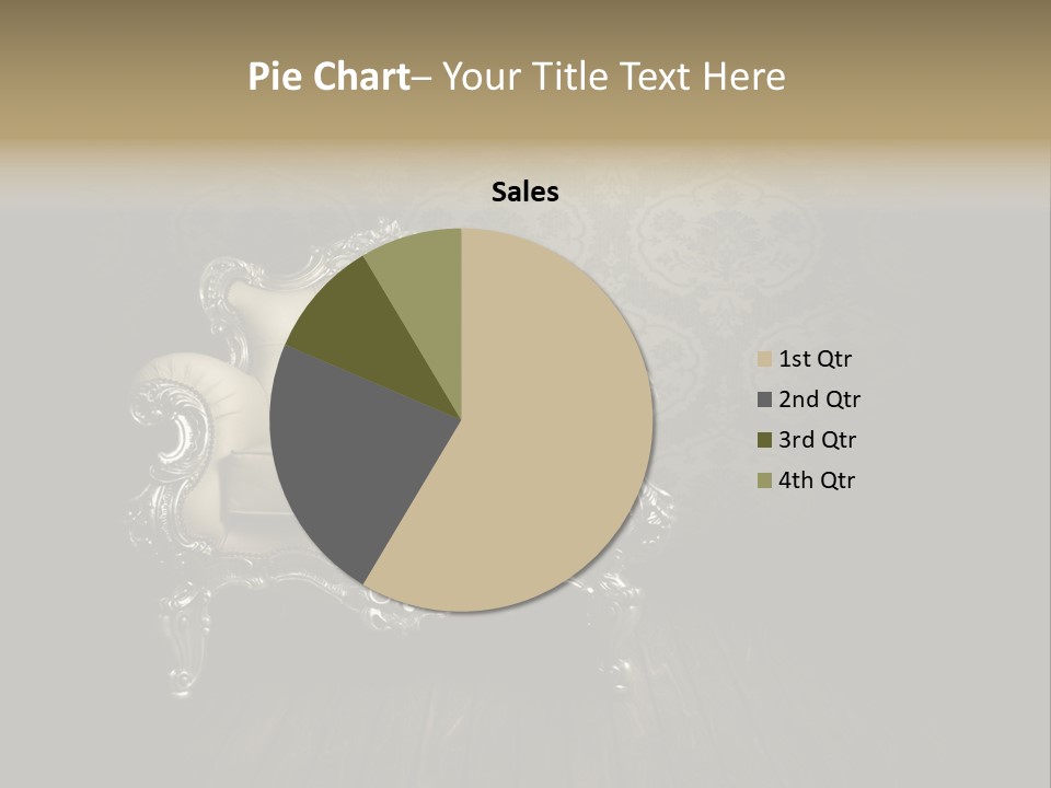 A White Chair Sitting On Top Of A Wooden Floor PowerPoint Template