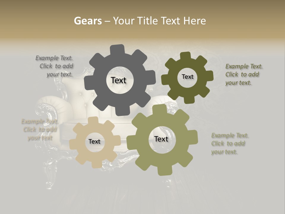 A White Chair Sitting On Top Of A Wooden Floor PowerPoint Template