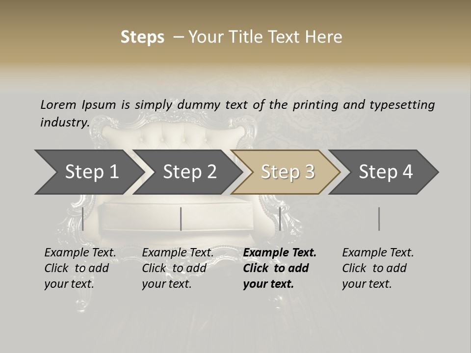 A White Chair Sitting On Top Of A Wooden Floor PowerPoint Template