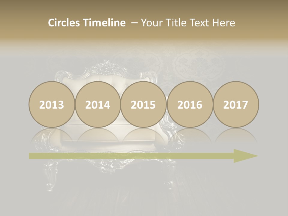 A White Chair Sitting On Top Of A Wooden Floor PowerPoint Template