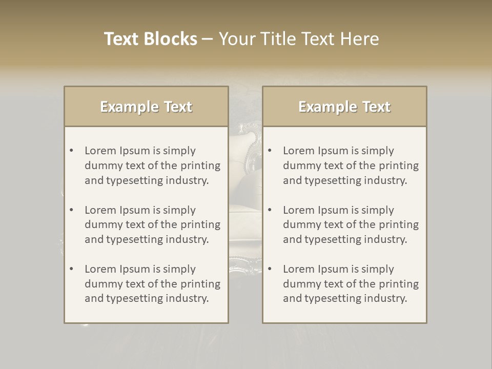 A White Chair Sitting On Top Of A Wooden Floor PowerPoint Template