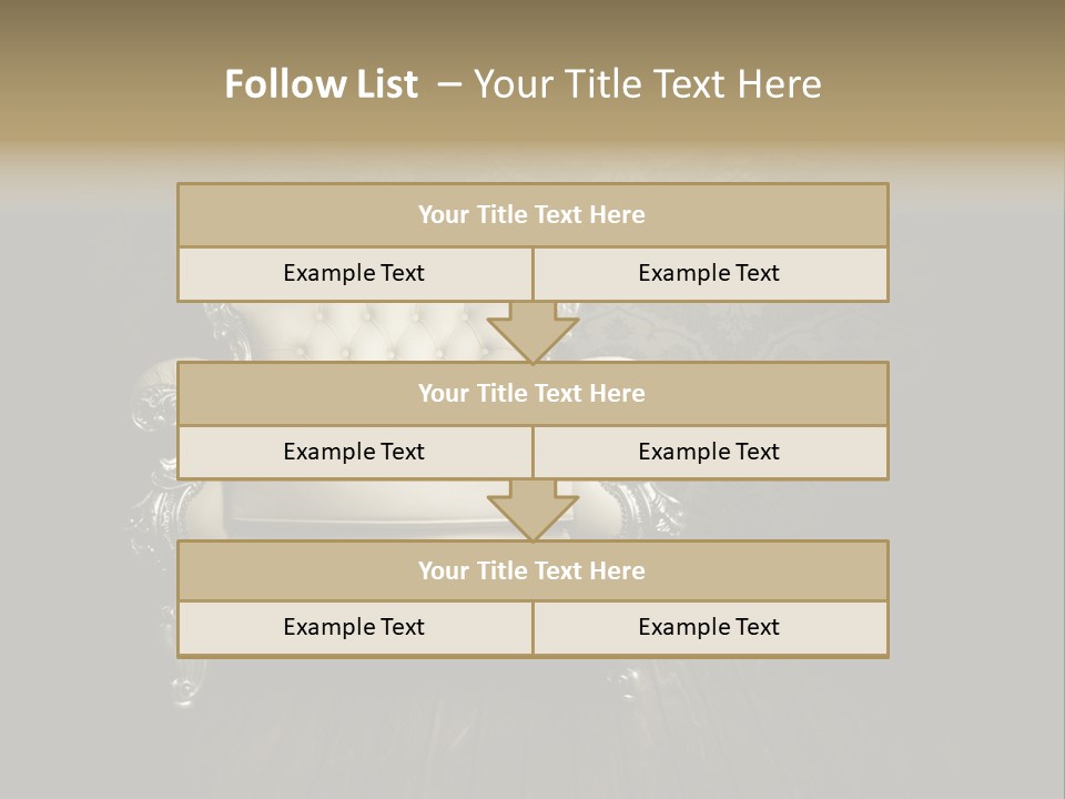 A White Chair Sitting On Top Of A Wooden Floor PowerPoint Template
