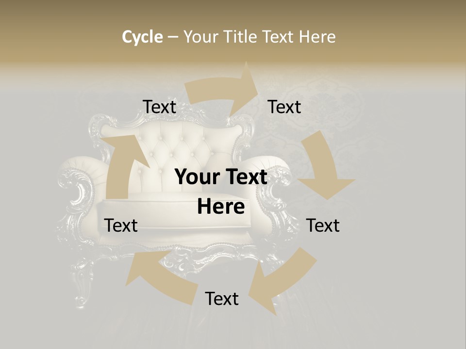 A White Chair Sitting On Top Of A Wooden Floor PowerPoint Template