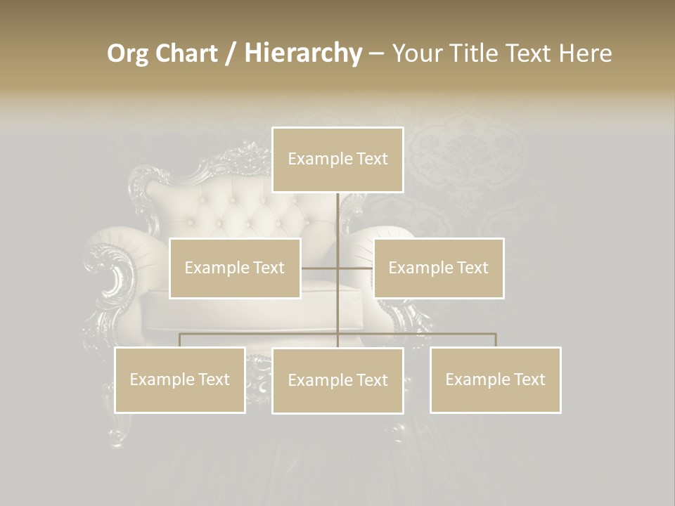 A White Chair Sitting On Top Of A Wooden Floor PowerPoint Template