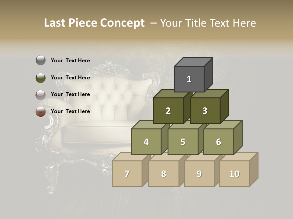 A White Chair Sitting On Top Of A Wooden Floor PowerPoint Template