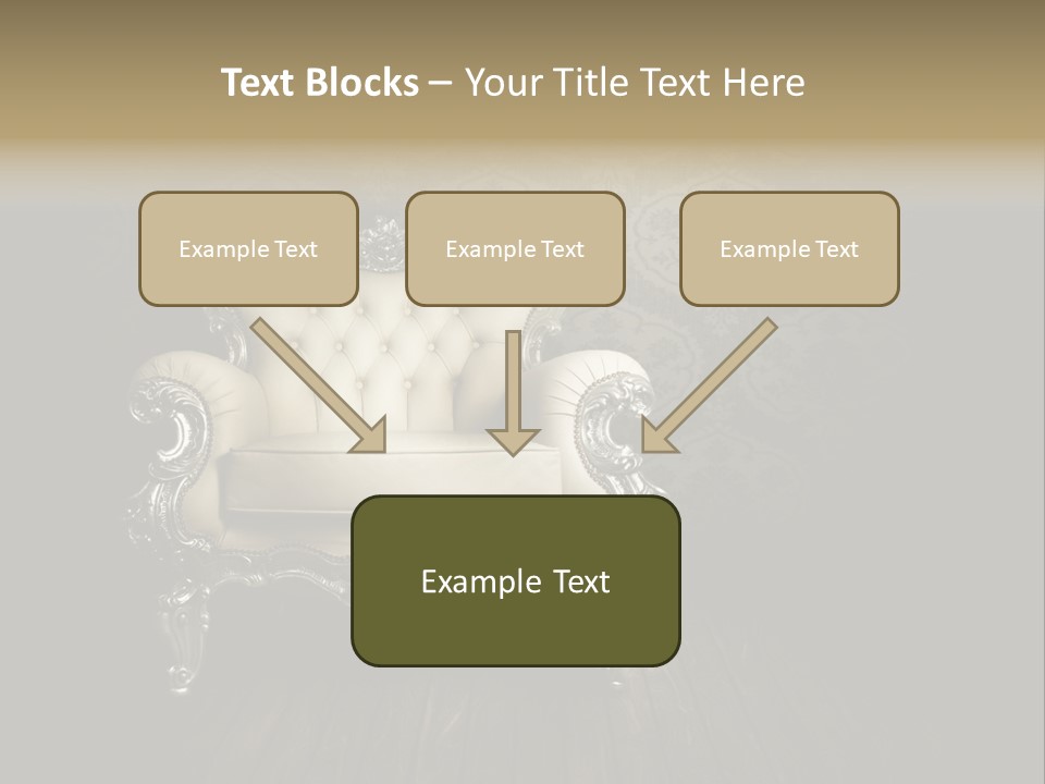 A White Chair Sitting On Top Of A Wooden Floor PowerPoint Template