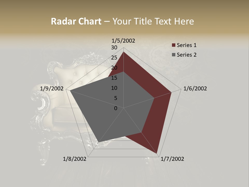 A White Chair Sitting On Top Of A Wooden Floor PowerPoint Template