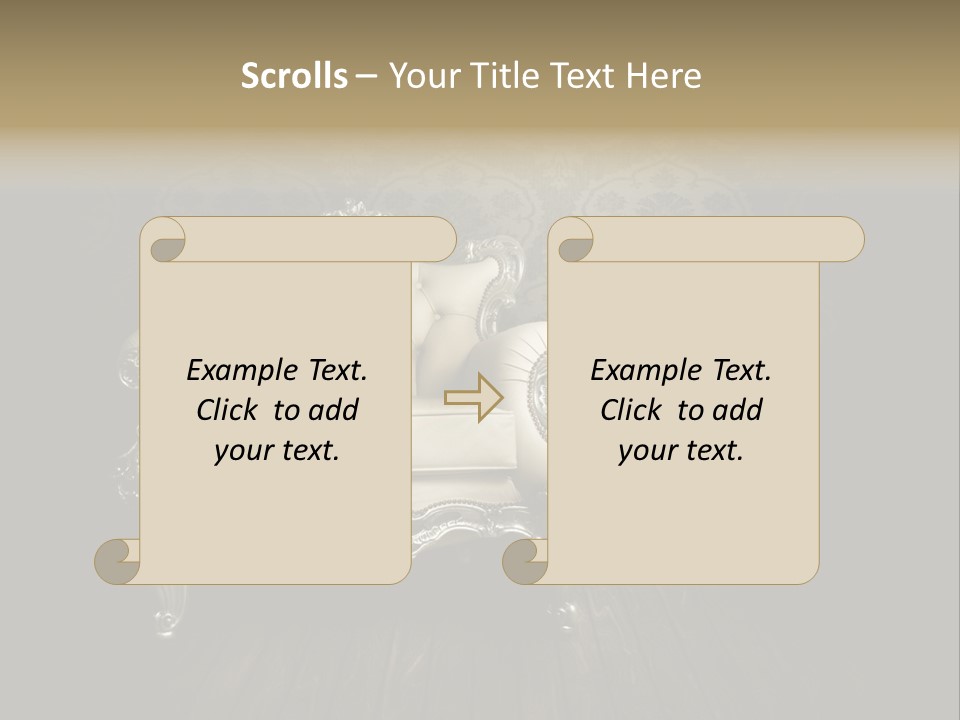 A White Chair Sitting On Top Of A Wooden Floor PowerPoint Template